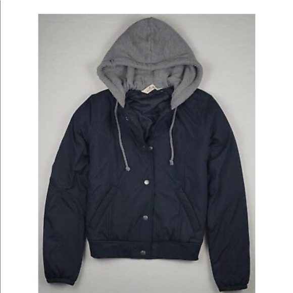 Hollister Jackets \u0026 Coats | Hollister Womens Bomber Jacket | Color: Blue/Gray | Size: Xs | Itshannahjanae's Closet